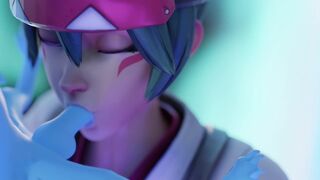 Kiriko sucks off Kitsune