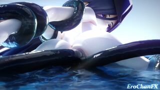 Clorinde gets her holes filled by 6 tentacles