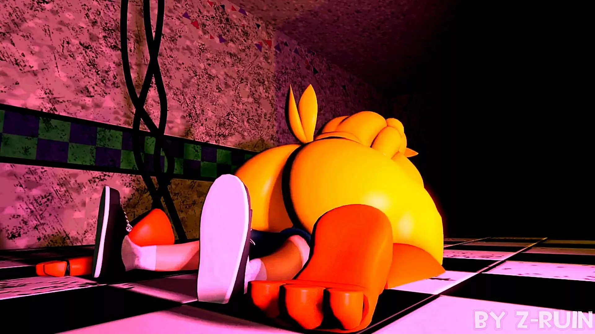Toy chica fucks boy in parts and services room