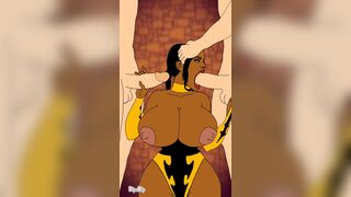 Busty Tanya sucks dicks(White)