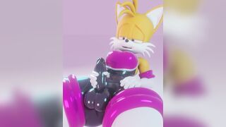 Tails Moaning in Rouge's suit
