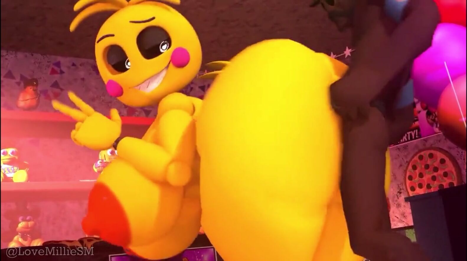 Toy Chica enjoying some cock