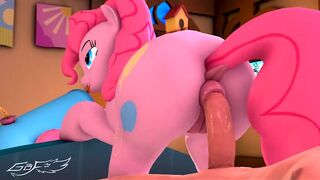 Riding with her ponut