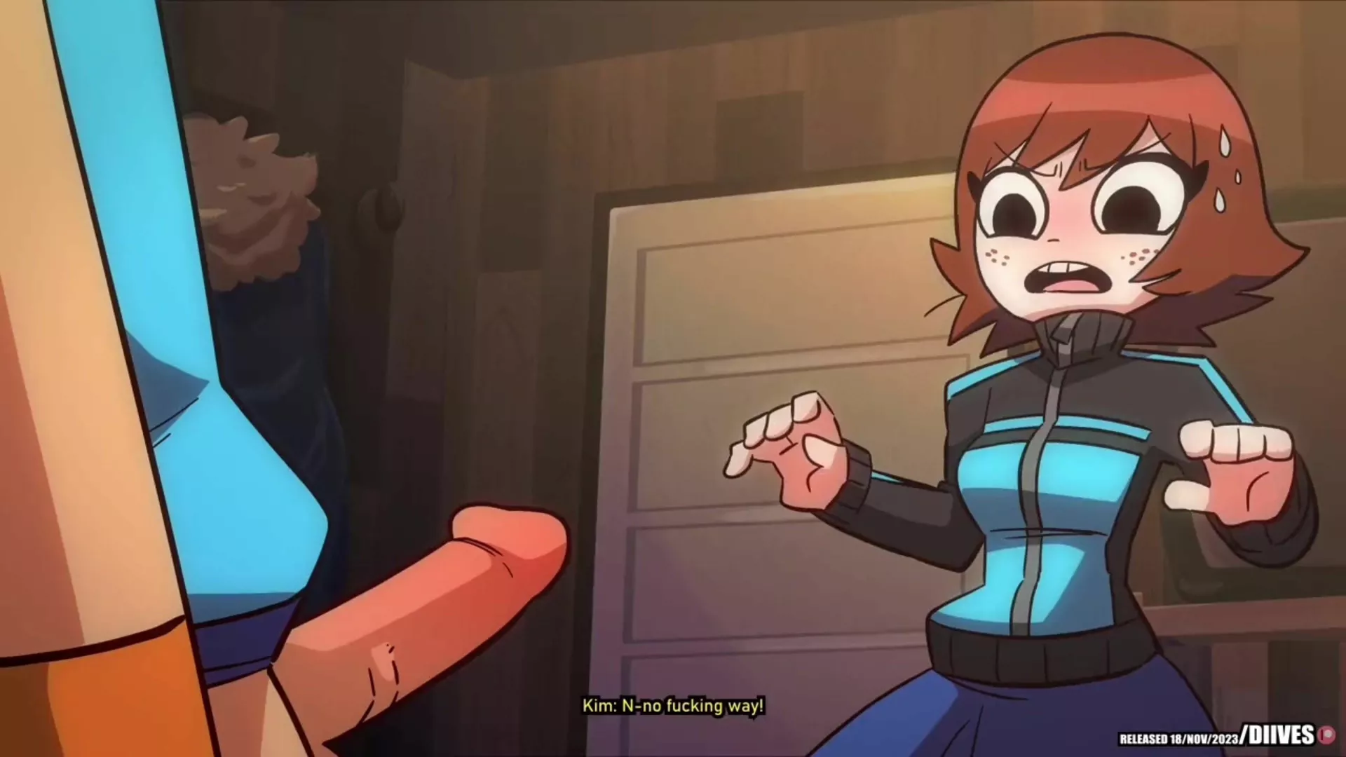 Scott pilgrim defeats Kim into a fuck battle