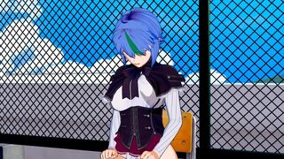 High School DxD - Xenovia Quarta Fucks After Caught Masturbating