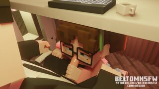 Blowjob under the table Minecraft Animation (BeltomNSFW)
