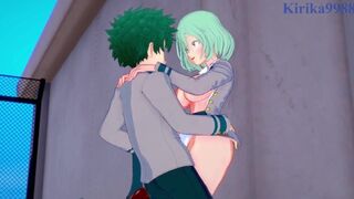 My Hero Academia - Toru Hagakure fucks with Izuku Midoriya on the school rooftop