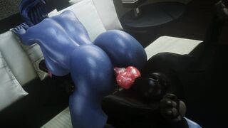 Liara Rides Doggo in Bed (noname55)