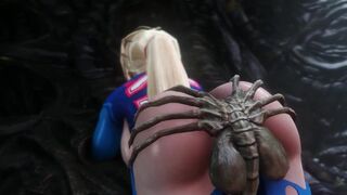 Samus getting teamed by Facehugger Alt Angle (noname55)