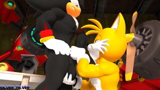 Tails Checking Shadow's Gun