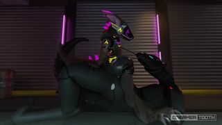 Tiny protogen girl dominates tall synth [dreamertooth]