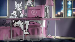 Orange Garden Jny give a footjob while she was livestreaming