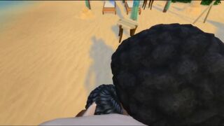 2 Black Futas fuck 1 White Guy