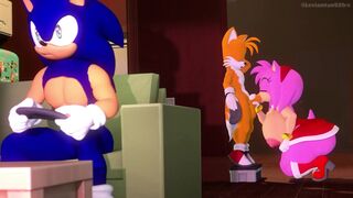 Amy sucking Tails - Behind Sonic's back