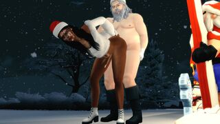 Cheating ebony wife wants Santa's fat dick ft.Nyna Stax