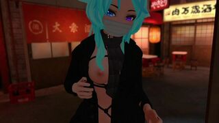 Wolfgirl exposing herself in public