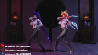 Raiden Shogun ~ Nilou dance sex ❤