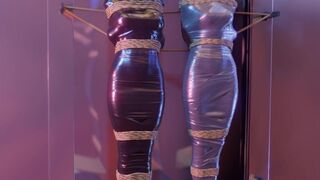 Neon and Jett captured and mummified in Electic tape and Duct tape