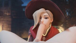 Witch Mercy Rain Blowjob [4K]