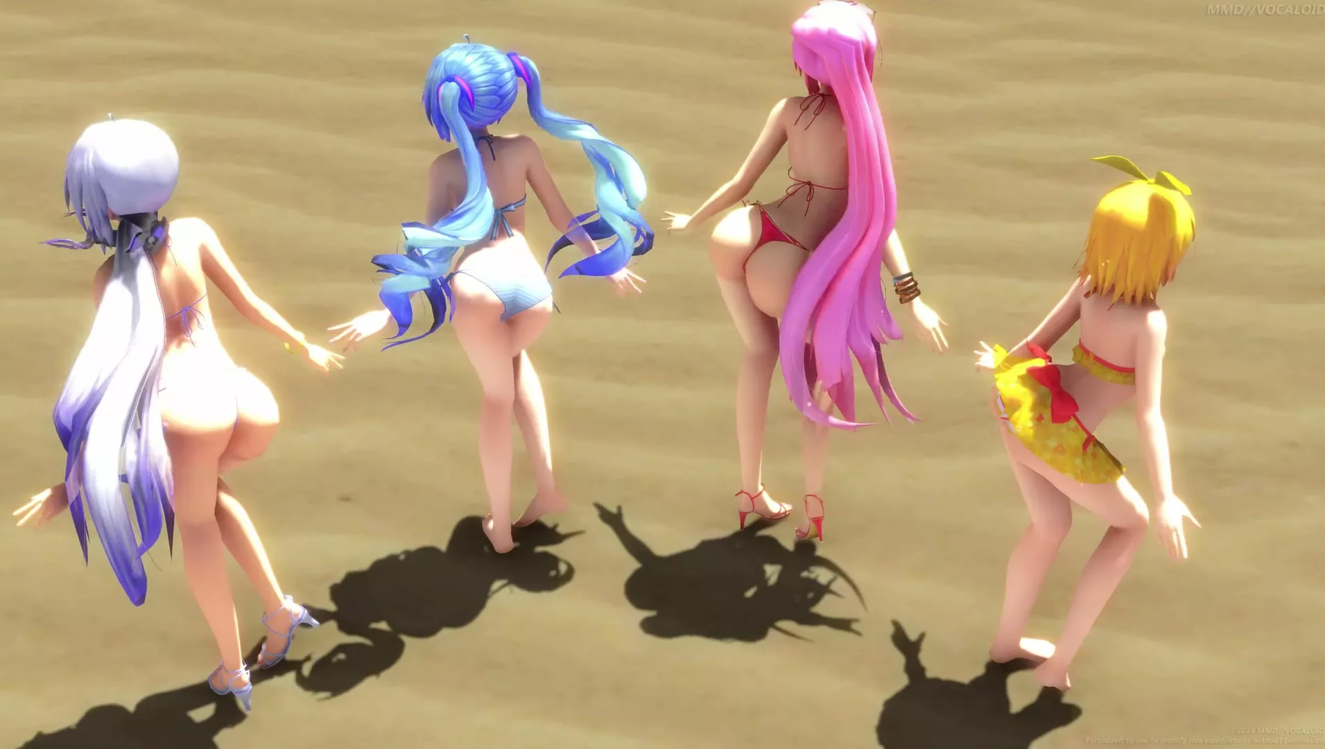 Miku, Rin, Luka, Haku - Ghost Dance (Bikini)