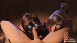 Threesome with Kiriko and Mercy