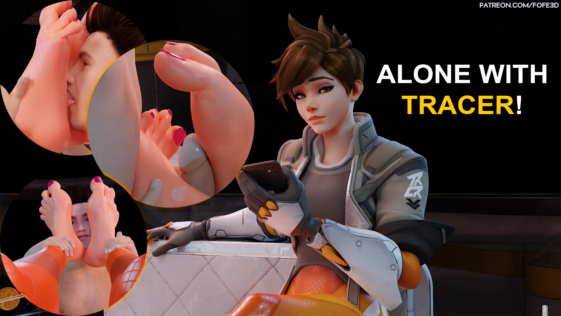 Alone with Tracer - Foot Fetish and Footjob