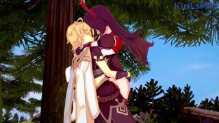 Genshin Impact - Amber fucks with Aether