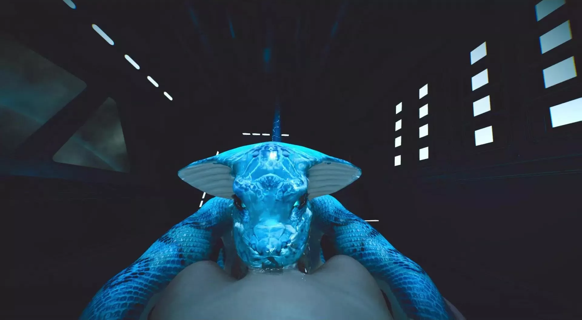 Snake sucks cock