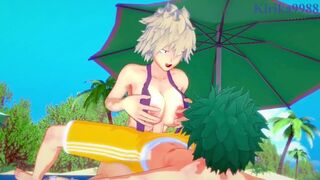 My Hero Academia - Mitsuki Bakugo fucks with Izuku Midoriya on the beach