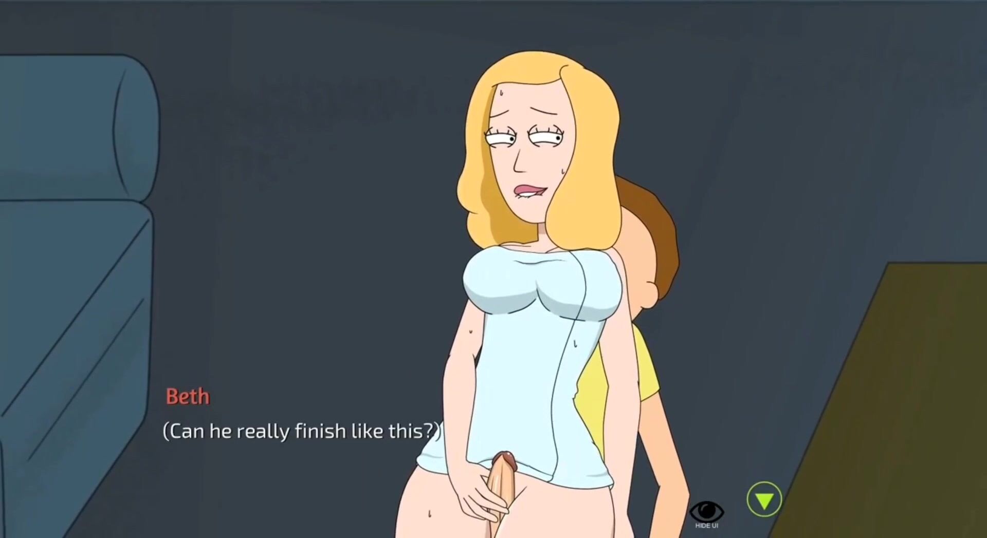 Beth Rubs Sons Dick With Her Thighs Then Ride Him