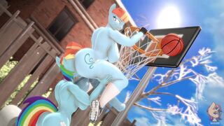 Rainbow Eating Mom's Ass On The Court