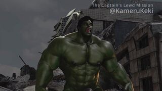 Captain Marvel calms the Hulk