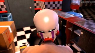 Puppet gives you a blowjob behind the Counter for winning a game