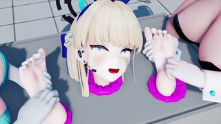 Girl Stuck in Box has her Feet Tickled