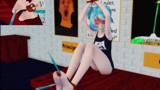 Miku Tickled in the Classroom