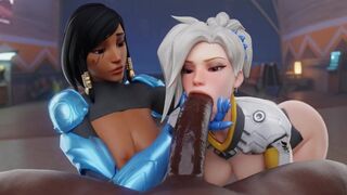 Mercy and Pharah Blowjob