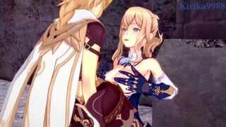 Genshin Impact - Jean Gunnhildr and Aether have sex in a deserted old castle
