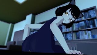 Yang squished by giant Blake booty - CLOTHED.