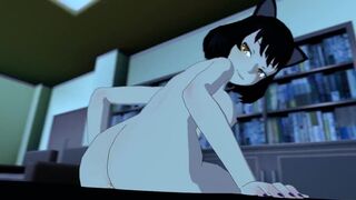 Yang squished by giant Blake booty. (nude)