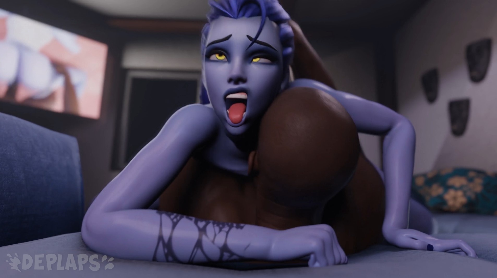 Widowmaker Standing Cowgirl [Blacked][DePlaps]