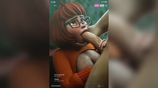 Velma sucks cock on live [nagoonimation]