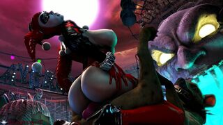 Harley quinn with a dog