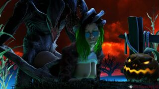 Sexy woman fucked by creature