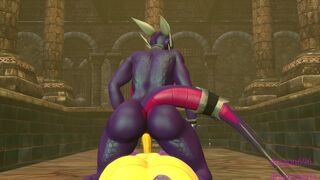 Spyro and Cynder cowgirl (backside)