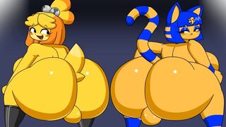 Ankha and isabelle shaking it off