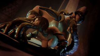 Lara Croft Tentacle Show [Gifdoozer]