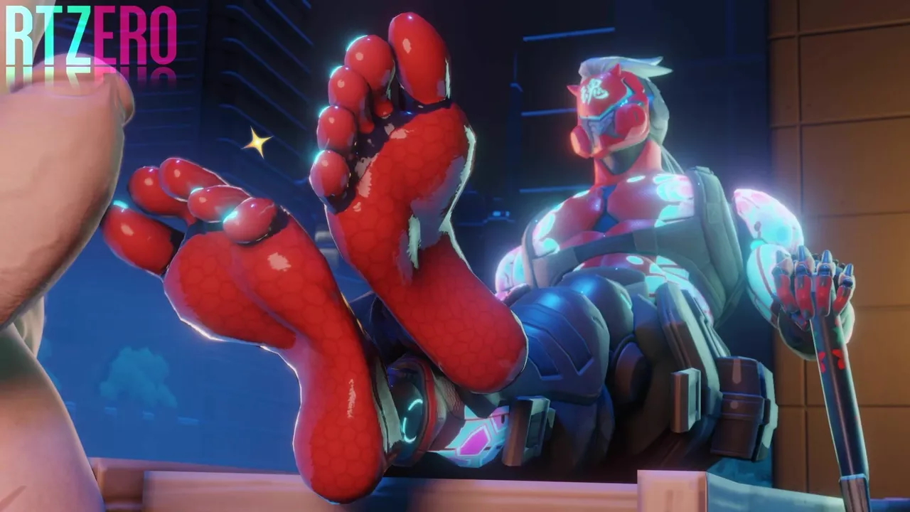 Overwatch Genji Gives Footjob