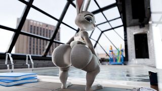 Judy's pool-side visit