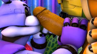 Horny Bonnie sniffing Freddy's musky cock