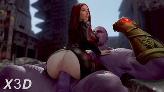 [4k] Black Widow Rides Thanos Cowgirl Style [Sound]